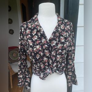 Vintage Dark Floral Button Down